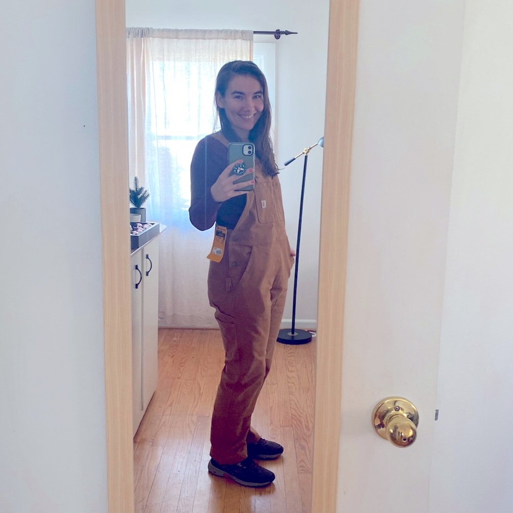 Carhartt Women's Crawford Double Front Bib Overalls, Brown